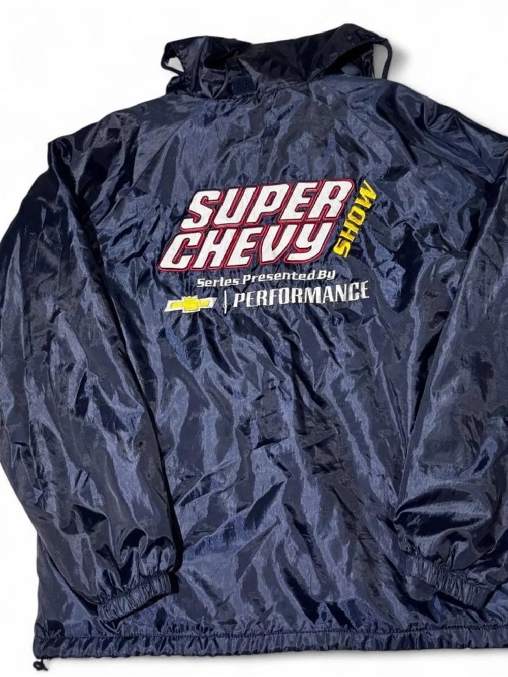 Super Chevy Show windbreaker Streetwear style baggy zip-up jacket with hood